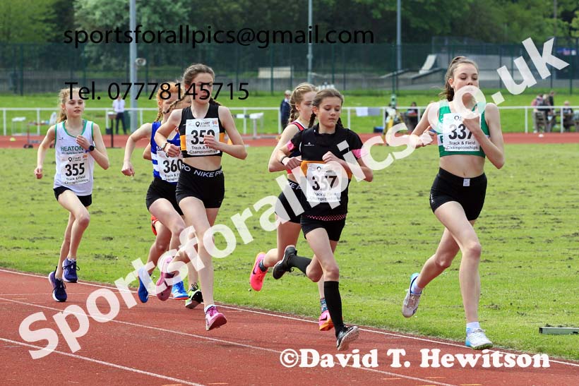 Girls Under-15s 1500 metres, 2023 North Eastern Track and Field Champs., Middlesbrough Sports Village, Middlesbrough. Photo: David T. Hewitson/Sports for All Pics